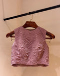 OLD ROSE TOP WITH STRAIGHT PANTS