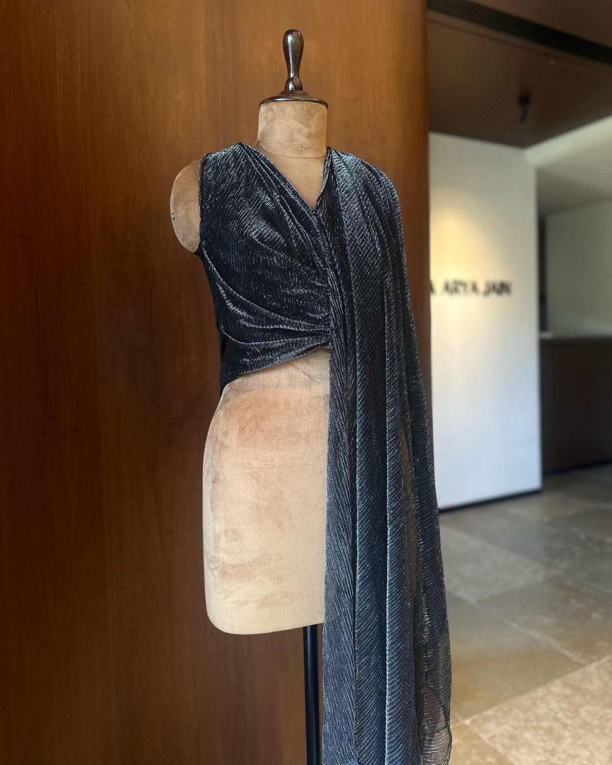 METALLIC DRAPE Top