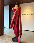 RED BANARASI JACKET SAREE