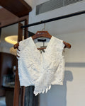 LEAF APPLIQUE BLOUSE