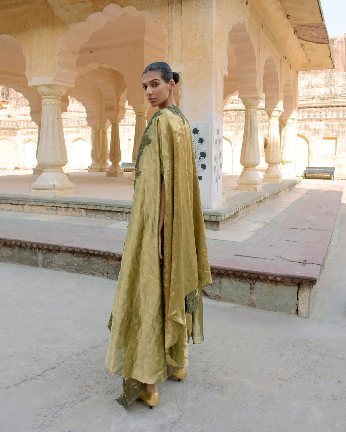 TISSUE JACKET SAREE & CAPE Set