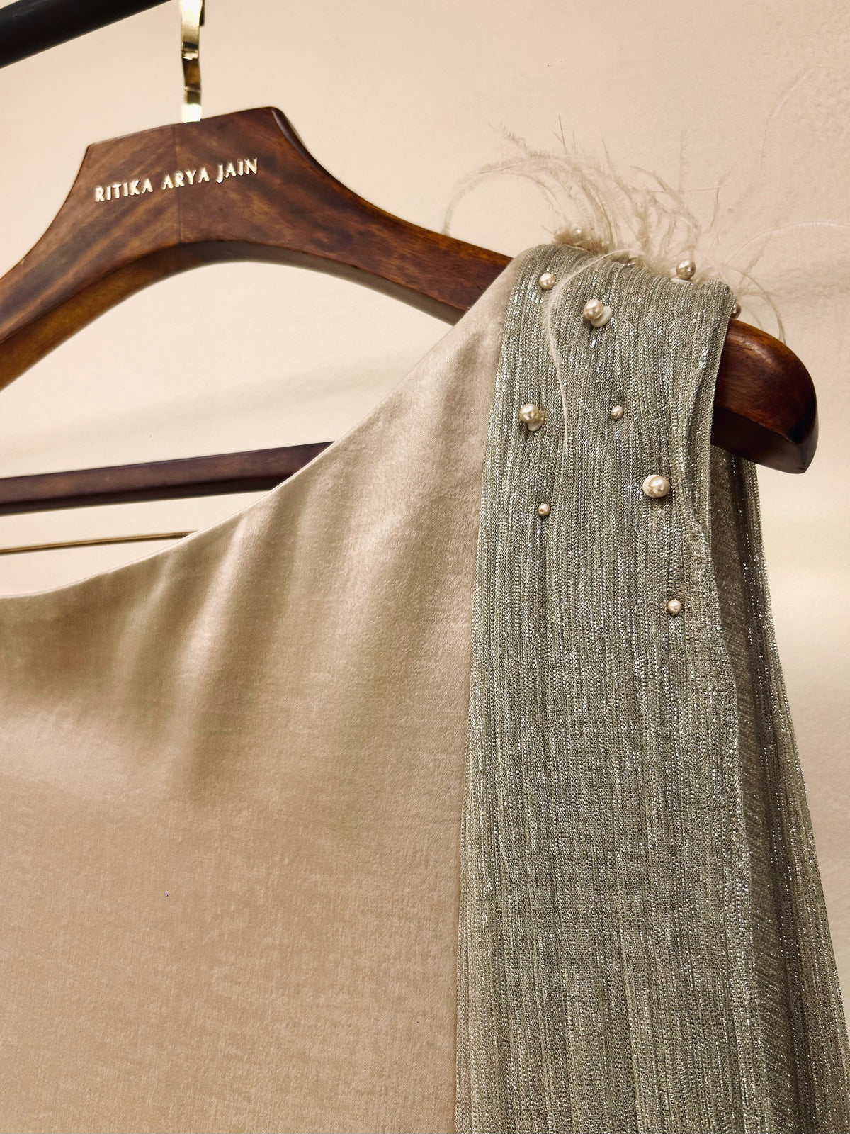 Champagne drape dress