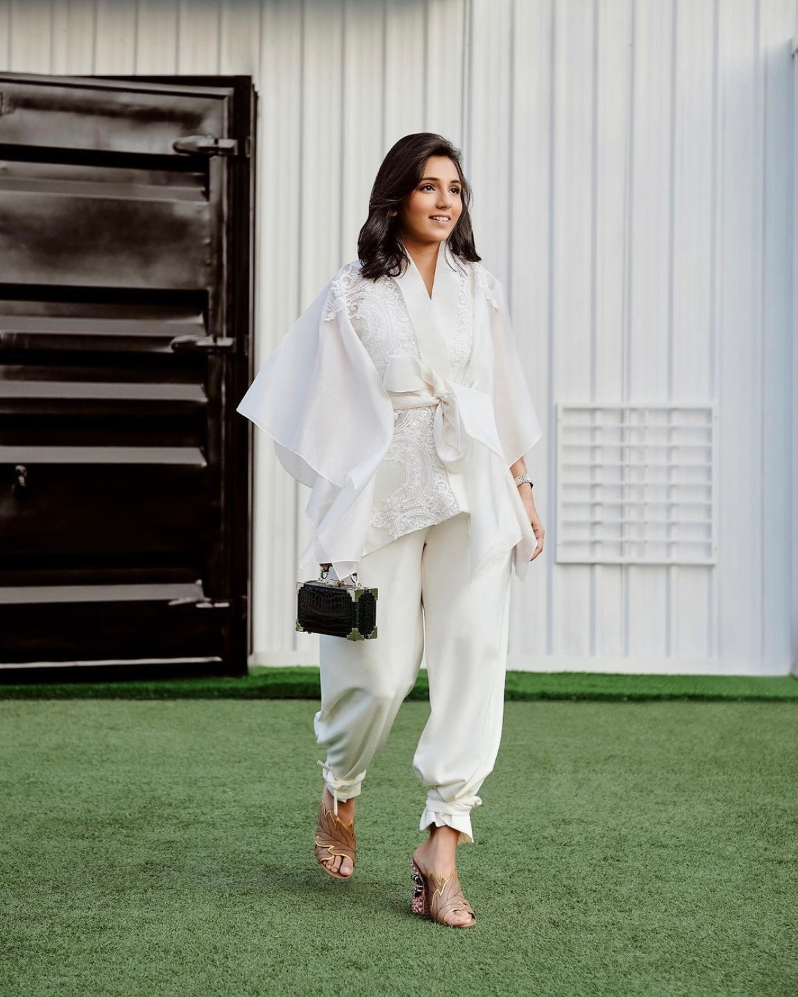 MM white french-organza cape-top.