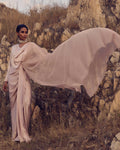 Dusty-pink drift saree