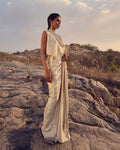 Gold drift saree set