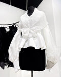 White metallic love top