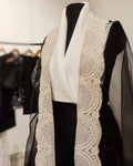 Black pearled cape set
