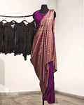 Purple Banarasi fusion saree set