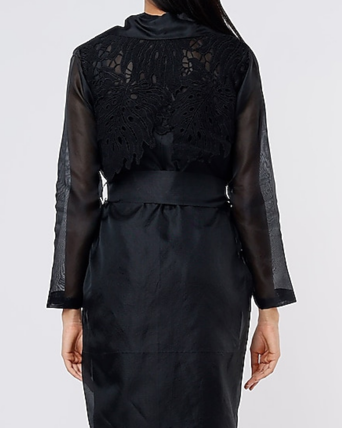 Black organza trench