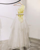 White organza structured gown