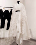 White Signature organza cape set