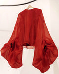 Organza exaggerated sleeve top
