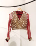 Red/gold katdana blouse