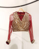 Red/gold katdana blouse