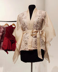Beige Organza cape top