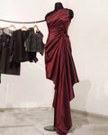 Red taffeta dress