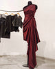 Red taffeta dress