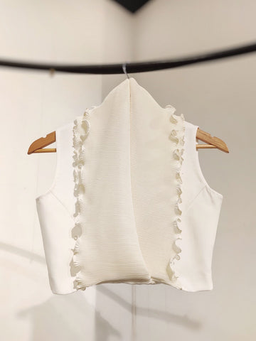 White Classic wrinkle wrap blouse