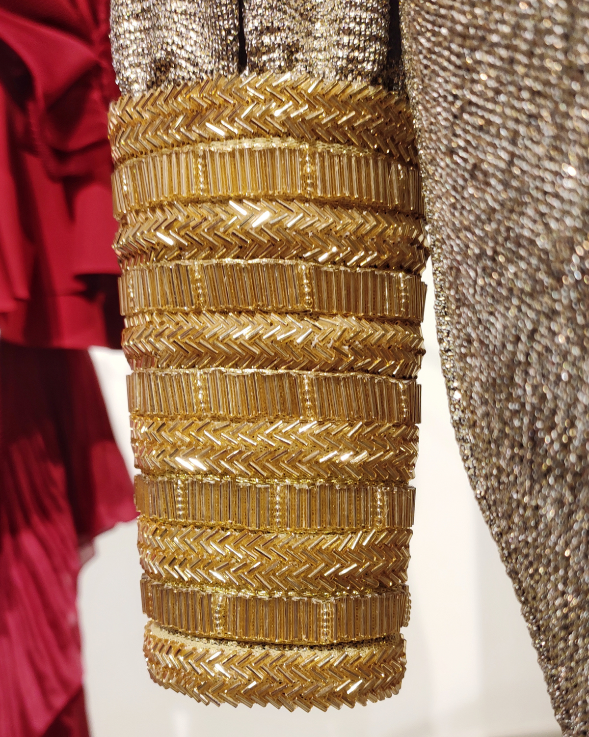 Gold pull-up dress