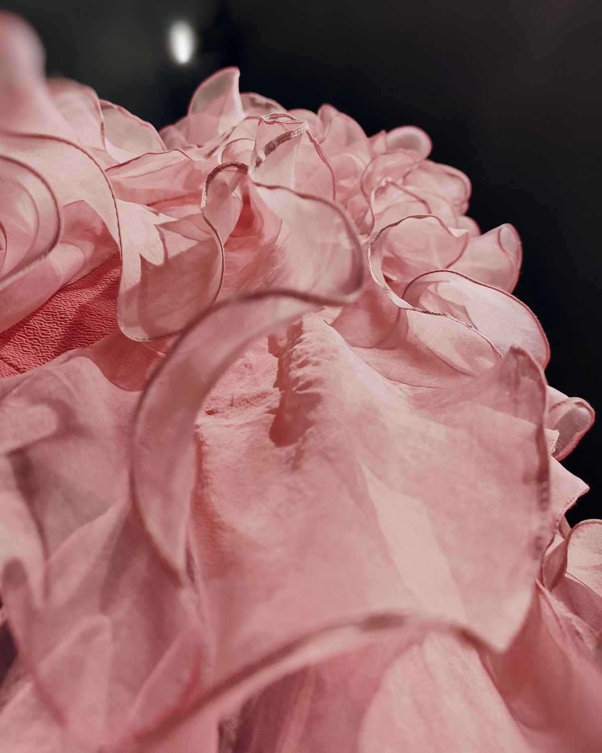 Pink ruffled organza dress