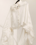White organza exaggerated sleeve top