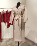 Nude pink organza full sleeve trench