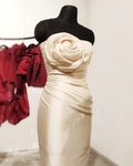 Beige rosette duchess dress