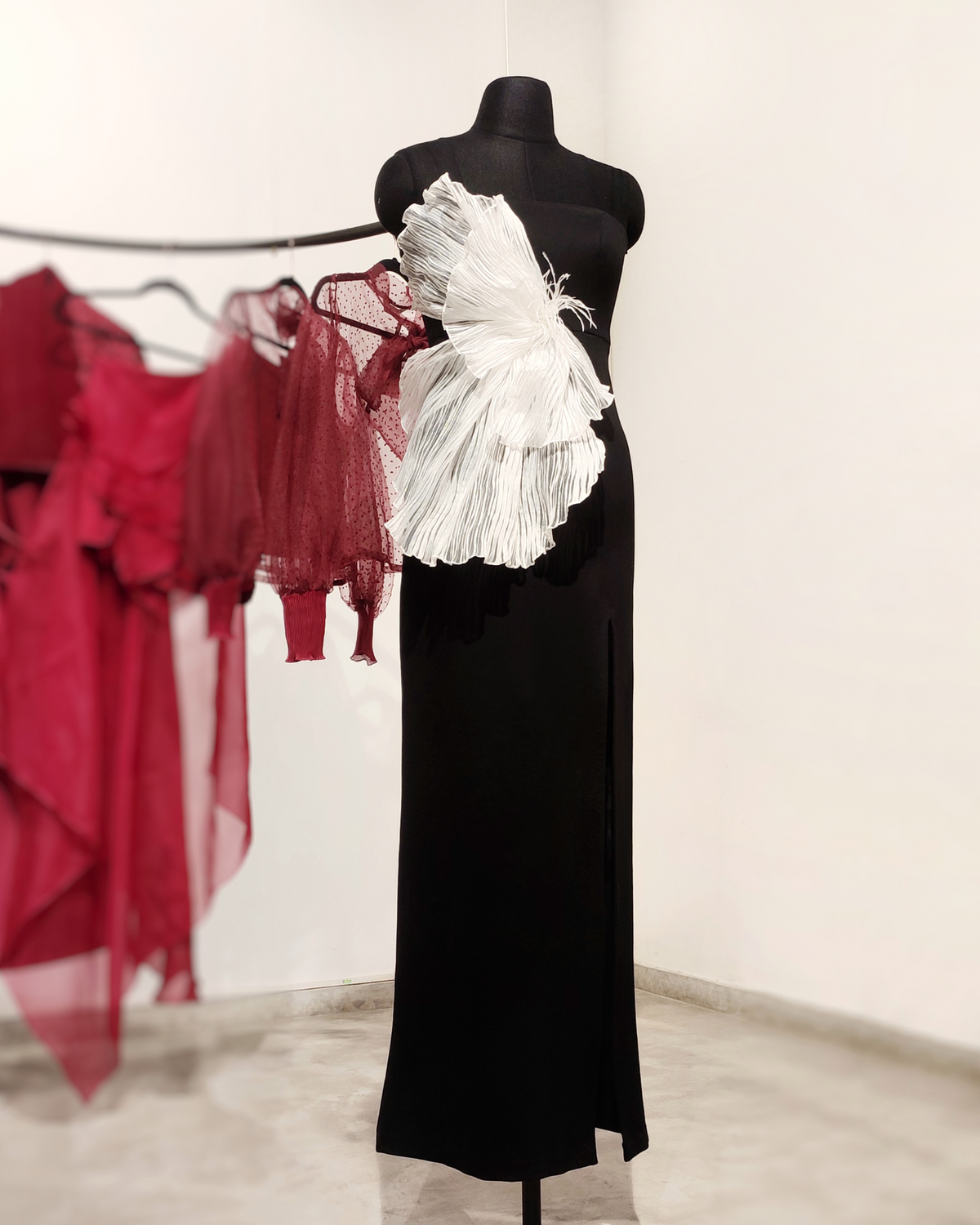 Black tube gown