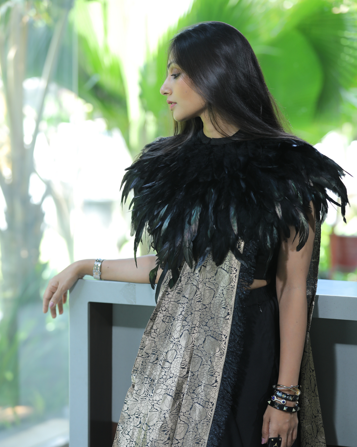 Feather cape set