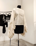 Ivory silk exaggerated sleeve top