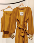 Mustard silk trench