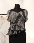 Black textured band-aid organza top
