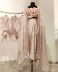 Pink organza cape set