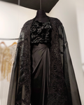 Black organza cape set