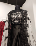 Black organza cape set